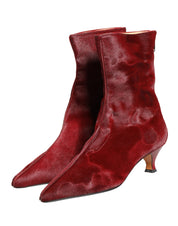 Burgundy Mid Calf Boots Shoes