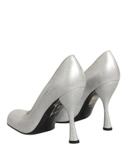White Leather High Heels Women Pumps Shoes