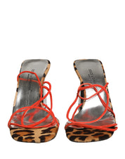 Multicolor Leather Block Heels Sandals Shoes