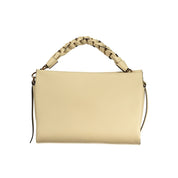 Beige Leather Women Handbag