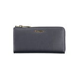 Blue Polyurethane Women Wallet