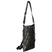 Black Polyurethane Women Backpack