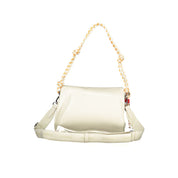 Ecru Polyurethane Women Handbag