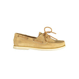 Beige Leather Men Classic Shoe