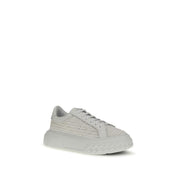 White Calf Leather Bos Taurus Chunky Sneakers