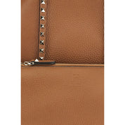 Valentino Garavani Brown Calf Leather Bos Taurus Shoulder Bag