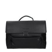 Black Leather Business And Laptop Bag