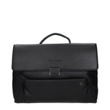 Black Leather Business And Laptop Bag