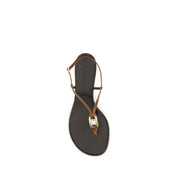 Brown Calf Leather Bos Taurus Wedge Sandals