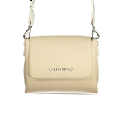 Beige Polyurethane Women Bag