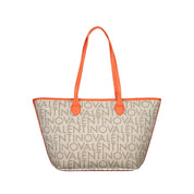 Beige Polyurethane Women's Bag