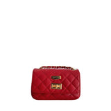 Red Leather Women Crossbody Bag