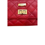 Red Leather Women Crossbody Bag