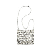 Silver Polyester Shoulder Bag