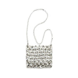 Silver Polyester Shoulder Bag