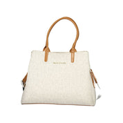 Beige Polyurethane Womens Bag