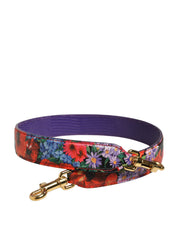 Multicolor Floral Leather Bag Accessory Shoulder Strap