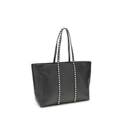 Valentino Garavani Black Calf Leather Bos Taurus Shoulder Bag