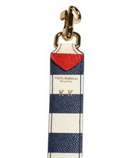 Multicolor Leather Striped Bag Accessory Shoulder Strap