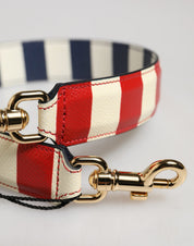 Multicolor Leather Striped Bag Accessory Shoulder Strap
