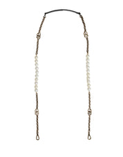 Black Leather Gold Chain Bag Accessory Shoulder Strap