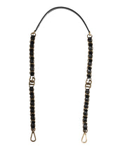 Black Leather Gold Chain Bag Accessory Shoulder Strap