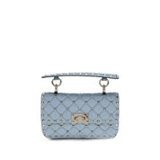 Blue Viscose Shoulder Bag