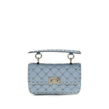 Blue Viscose Shoulder Bag
