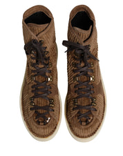 Brown Corduroy High Top Oxford Boots