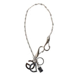 Silver Tone DG Logo Keychain Key Holder Bag Charm Keyring