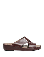 Maroon Leather Cutout DG Logo Sandals Shoes