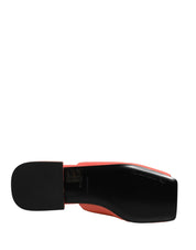 Orange DG Logo Leather Flats Sandals Shoes