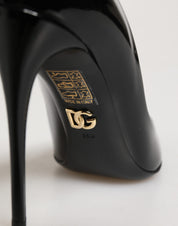 Black Calf Leather Stiletto Heels Pumps Shoes