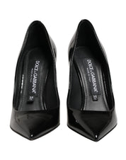 Black Calf Leather Stiletto Heels Pumps Shoes