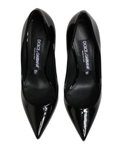 Black Calf Leather Stiletto Heels Pumps Shoes