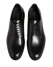 Dolce & Gabbana Black Calfskin Leather Derby Men Dress Shoes Dolce & Gabbana