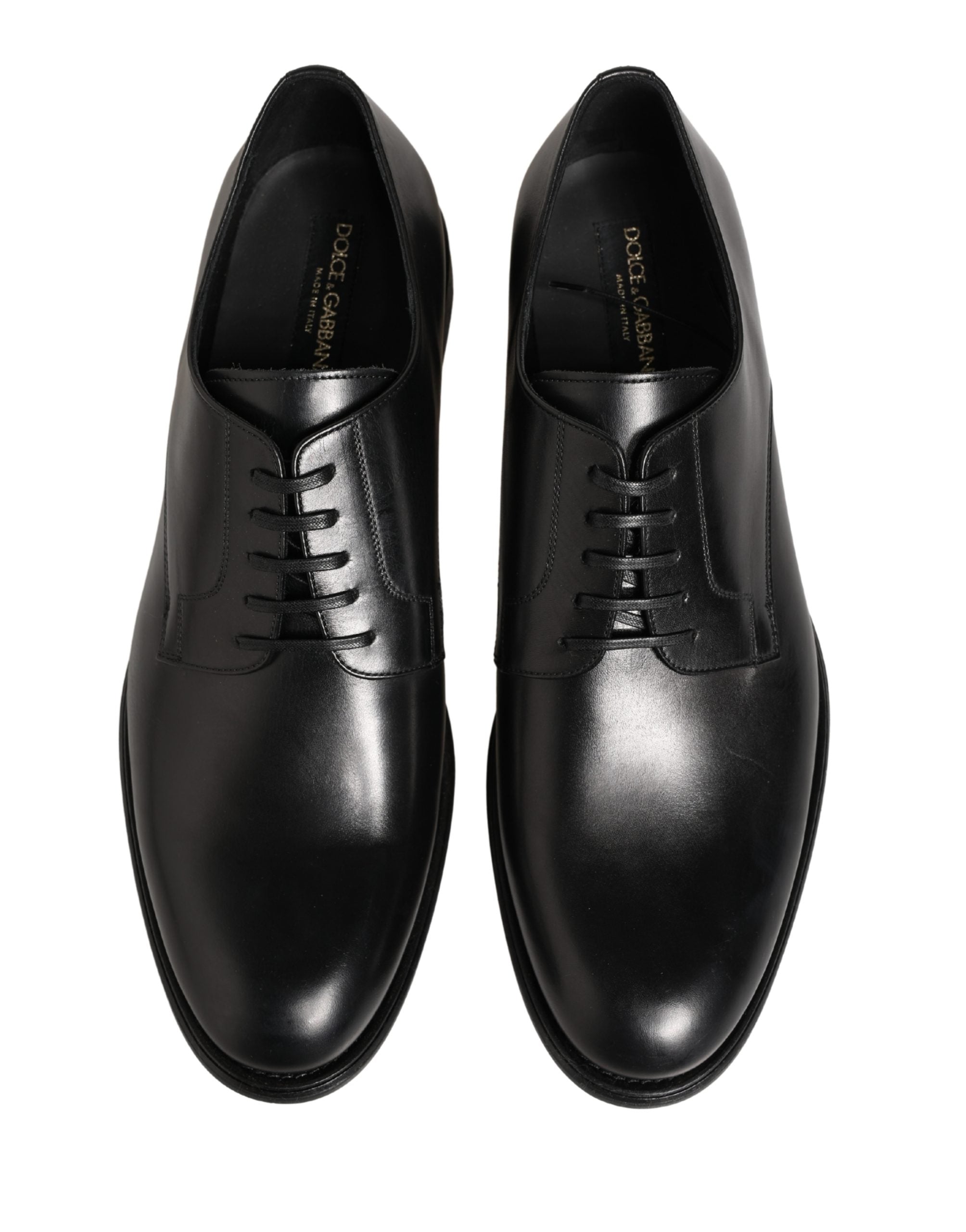 Dolce & Gabbana Black Calfskin Leather Derby Men Dress Shoes Dolce & Gabbana