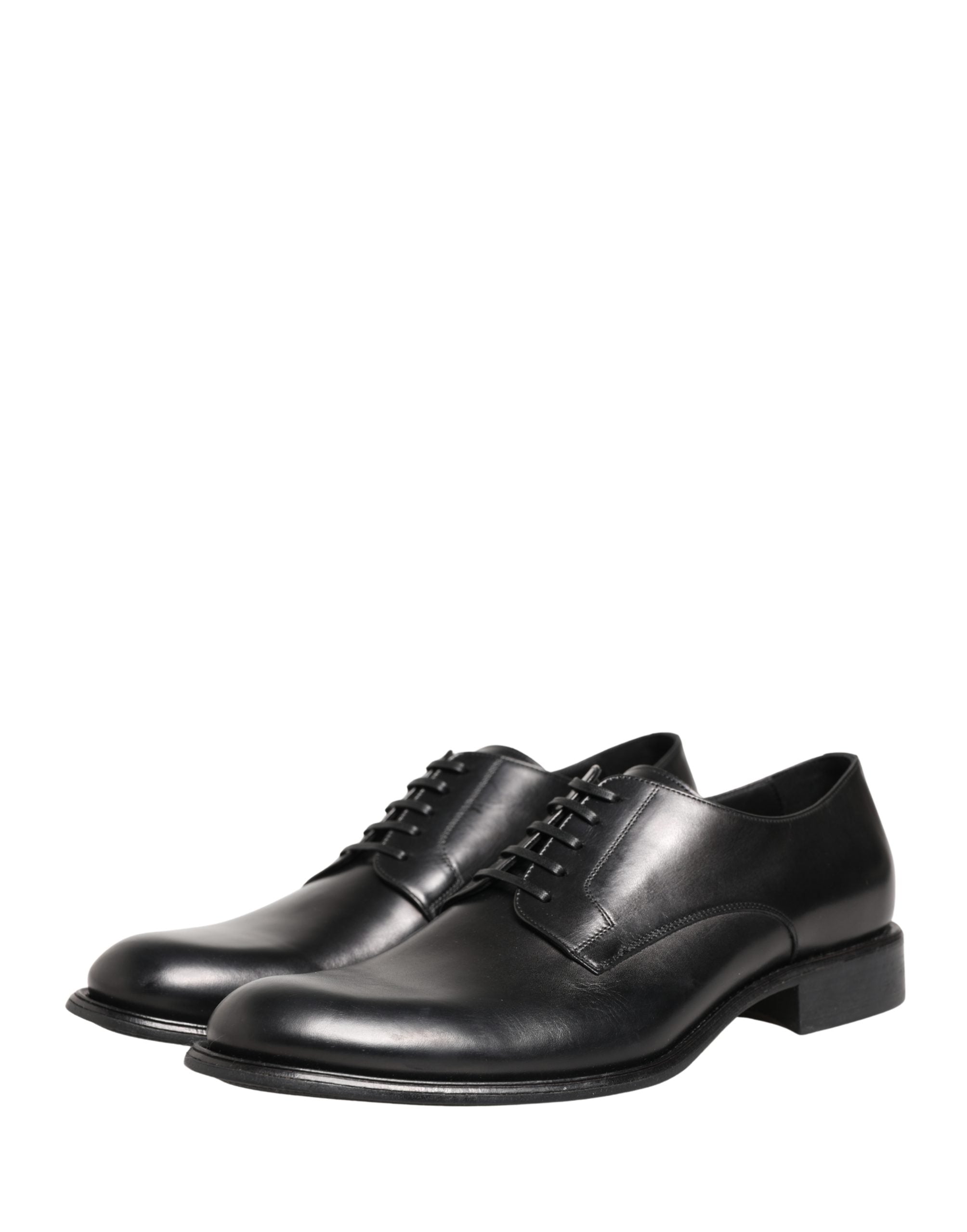 Dolce & Gabbana Black Calfskin Leather Derby Men Dress Shoes Dolce & Gabbana