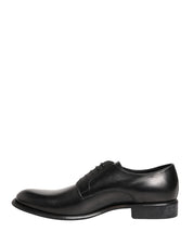 Dolce & Gabbana Black Calfskin Leather Derby Men Dress Shoes Dolce & Gabbana