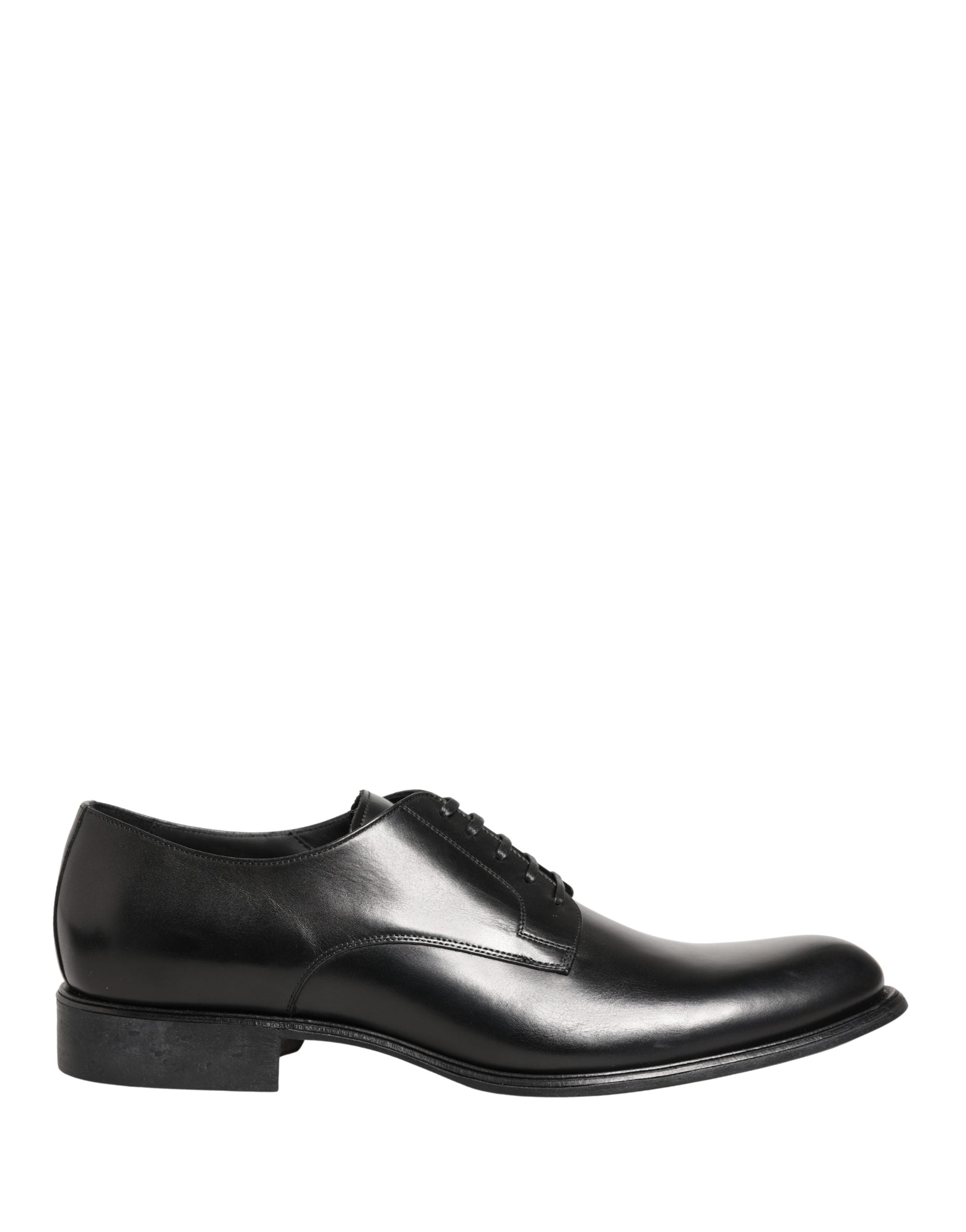 Dolce & Gabbana Black Calfskin Leather Derby Men Dress Shoes Dolce & Gabbana