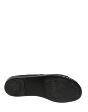 Black Leather Cutout DG Logo Sandals Shoes