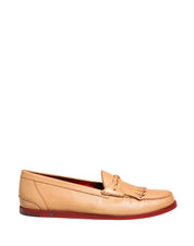 Dolce & Gabbana Beige Tassel Leather Men Slip On Loafers Shoes