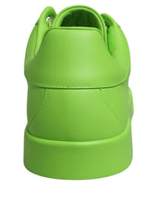 Green Leather Portofino Low Top Sneakers Shoes
