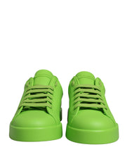 Green Leather Portofino Low Top Sneakers Shoes