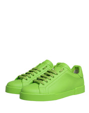 Green Leather Portofino Low Top Sneakers Shoes