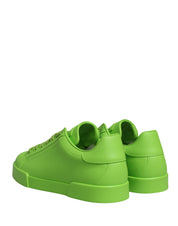 Green Leather Portofino Low Top Sneakers Shoes