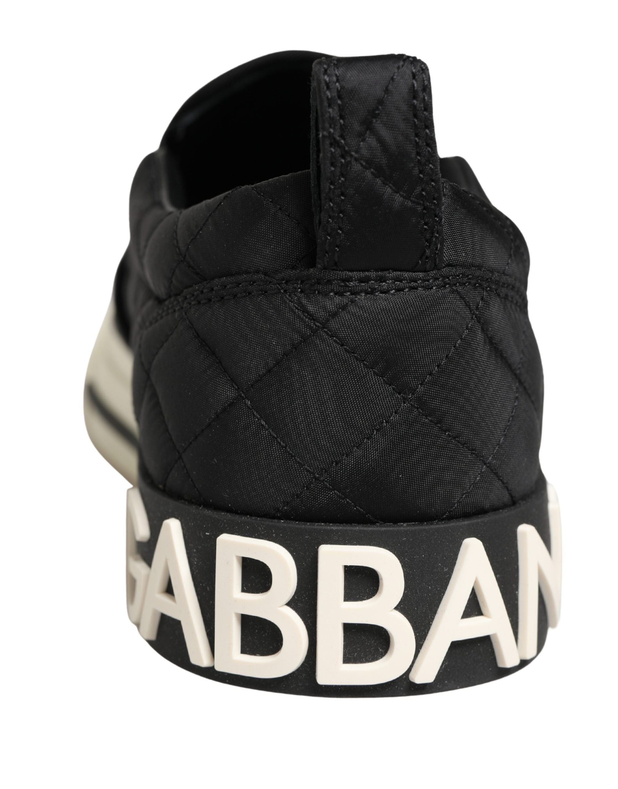 Dolce & Gabbana Black Quilted Slip On Low Top Sneakers Shoes Dolce & Gabbana