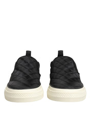 Dolce & Gabbana Black Quilted Slip On Low Top Sneakers Shoes Dolce & Gabbana