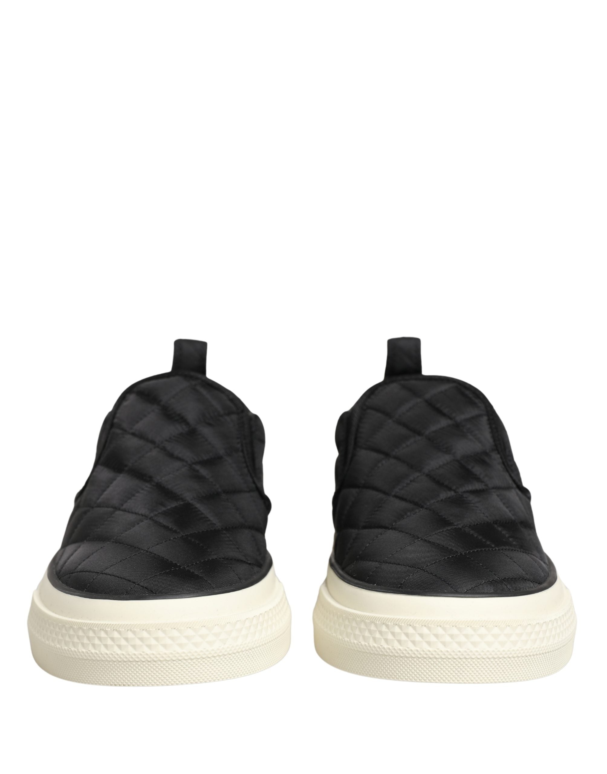Dolce & Gabbana Black Quilted Slip On Low Top Sneakers Shoes Dolce & Gabbana