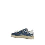 Blue Fabric Low Top Sneakers